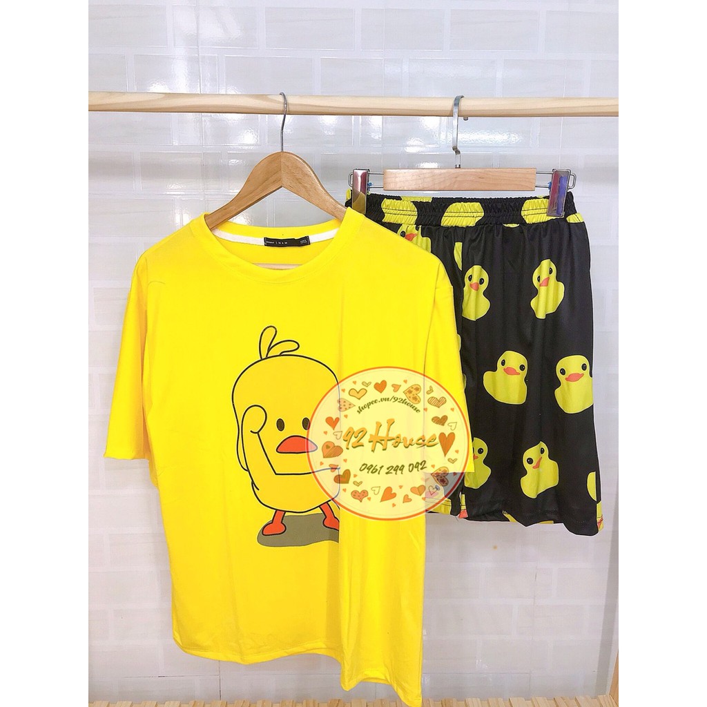 Đồ bộ quần áo nữ unisex vịt vàng / Set đồ form rộng tay lỡ