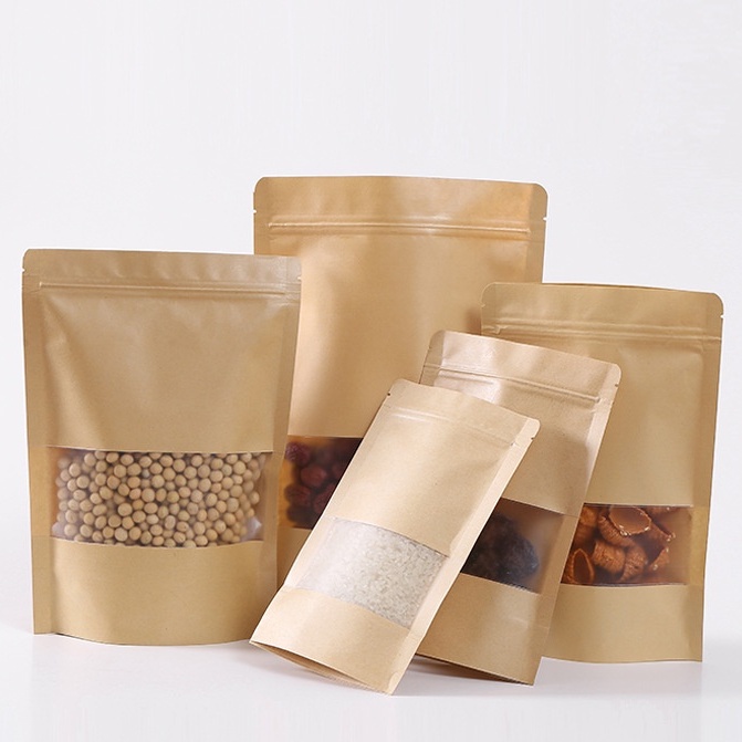 Túi zip giấy kraft, túi zip đựng thực phẩm nhiều size