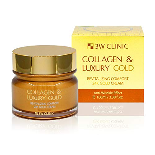 Bộ 2 sản phẩm dưỡng trắng, tái tạo da 3W Clinic Collagen Luxury Gold (Essence 150ml + Cream 100ml)