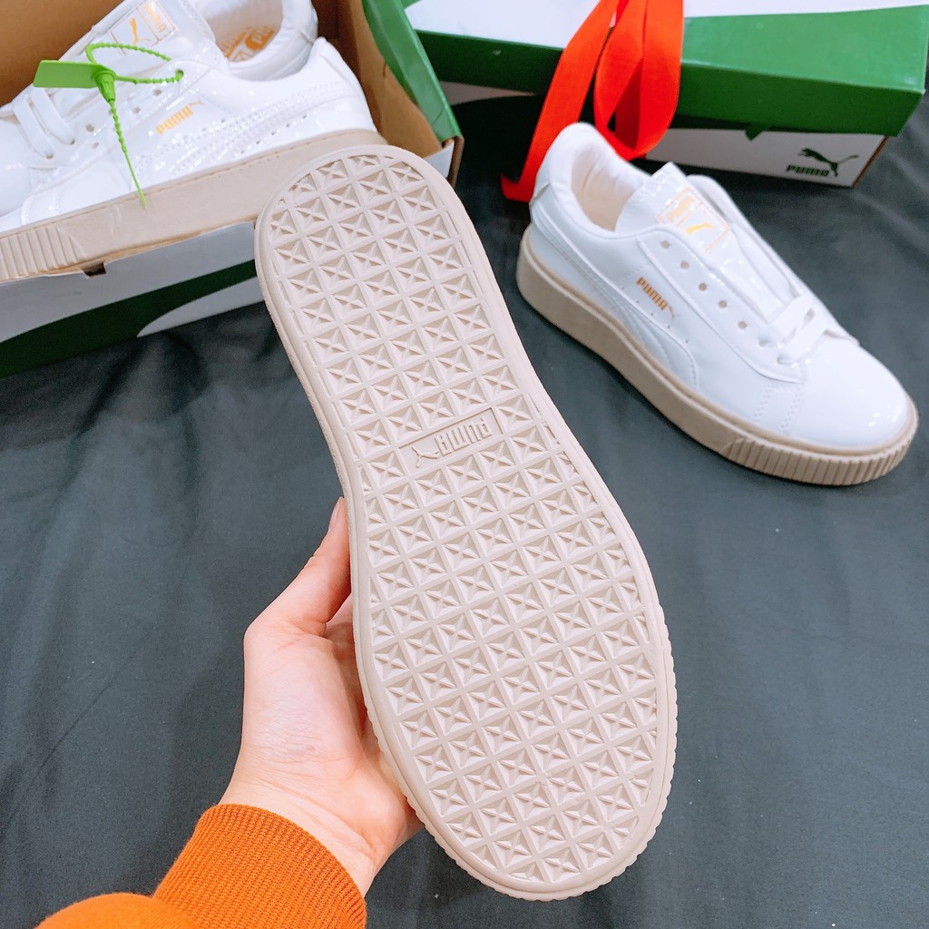 [ Full Box ] Giày Sneaker Nữ Pm Da Bóng