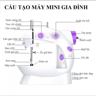 [FREESHIP] Máy May Mini Cao Cấp Có Đèn Led Tặng Kèm Chỉ May.