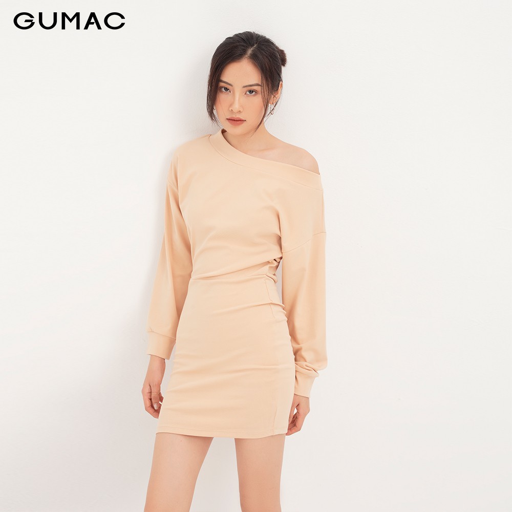 [Mã WABRGU50 giảm 10% đơn 250K] Đầm thun nữ GUMAC tay dài bẹt vai, đủ màu đủ size DA1291 | BigBuy360 - bigbuy360.vn