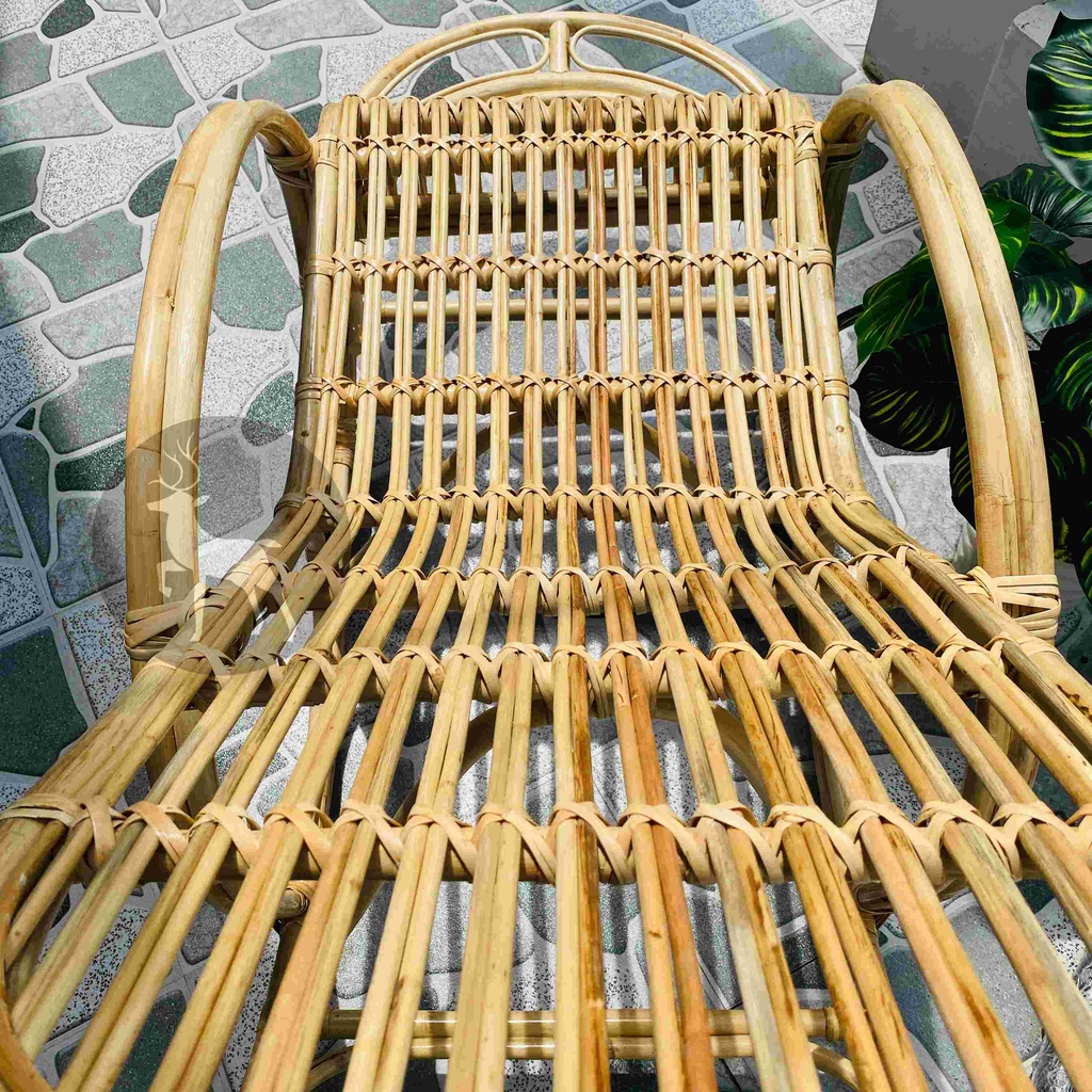 Ghế mây thư giãn bập bênh ngoài trời kèm nệm - Sản phẩm chuẩn kích thước dành cho người lớn đọc sách từ HOME MÂY