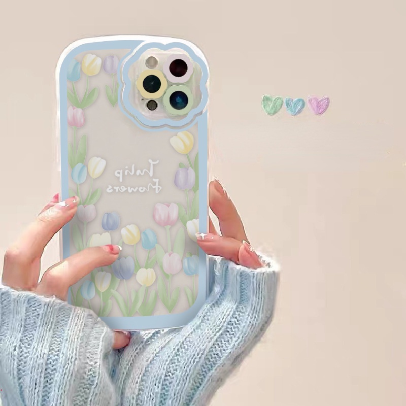 Ốp Điện Thoại Silicone Mềm Chống Sốc In Hình Hoa Tulip Cho IPhone 11 13 Pro Max 7 6 8 Plus 13 12 Pro X XR XS Max
