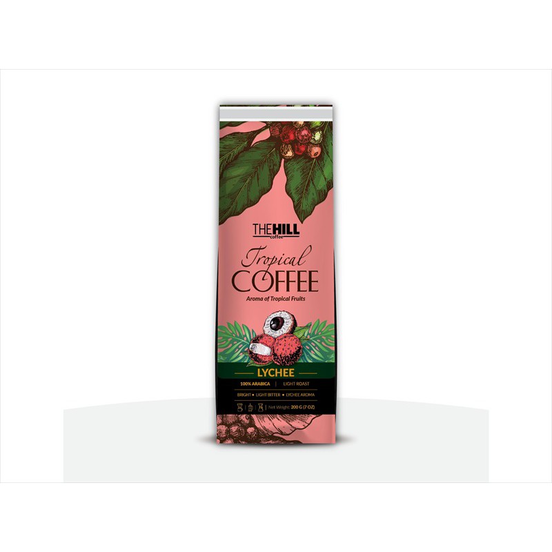 Cà Phê The Hill Dòng Trái Cây (Tropical Coffee) - Vải (Lychee) 200g (Dạng hạt) (Túi) - CTF005