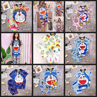(40-62kg, HỎA TỐC) Đồ bộ lửng thun lạnh 3d hoạt hình.doraemon-doraemi-báo hồng-mèo kitty-melody-keroppi. hongduyen2188