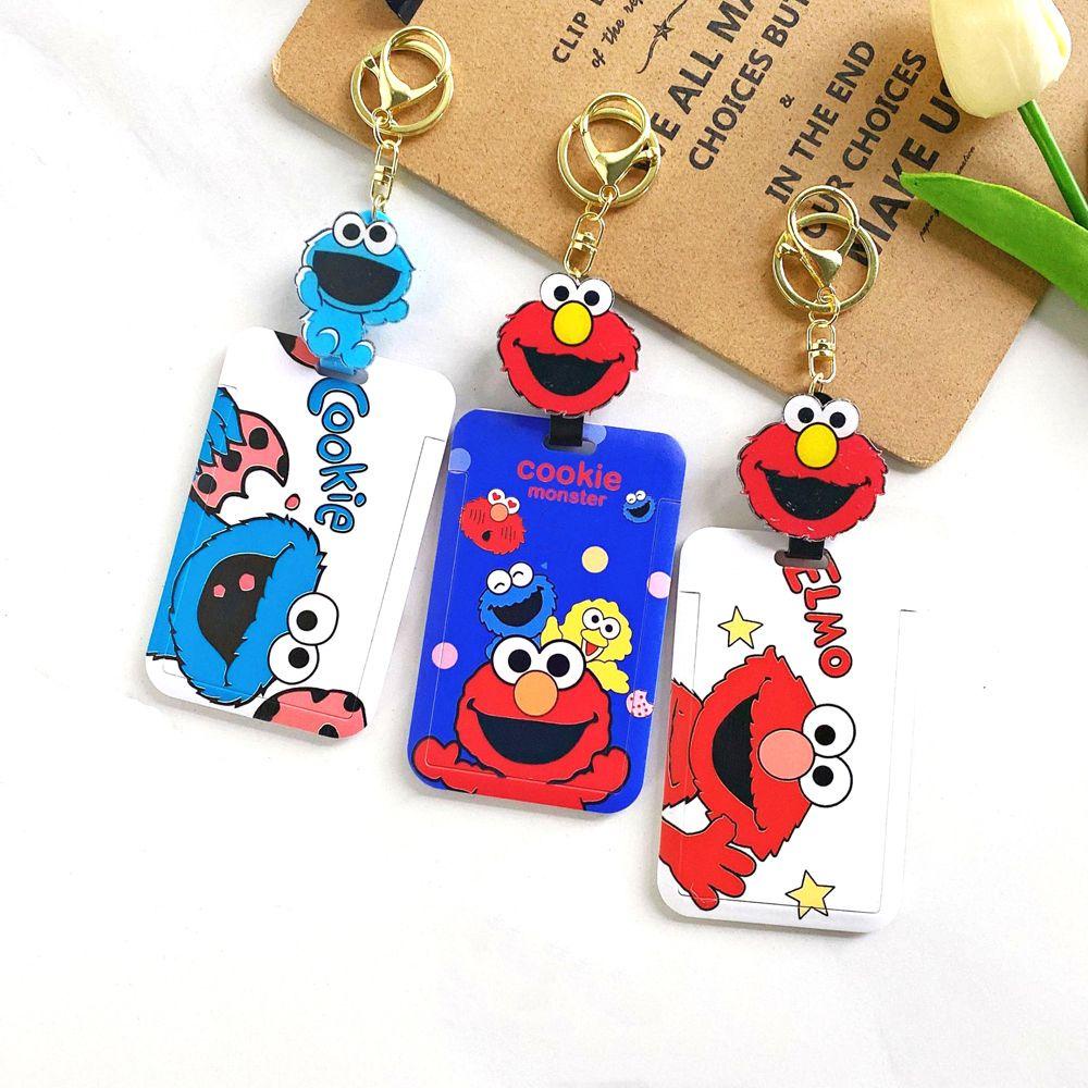 Ví Đựng Thẻ Tín Dụng / Thẻ ID / Xe Buýt Họa Tiết Sesame Street Có Móc Khóa Tiện Lợi