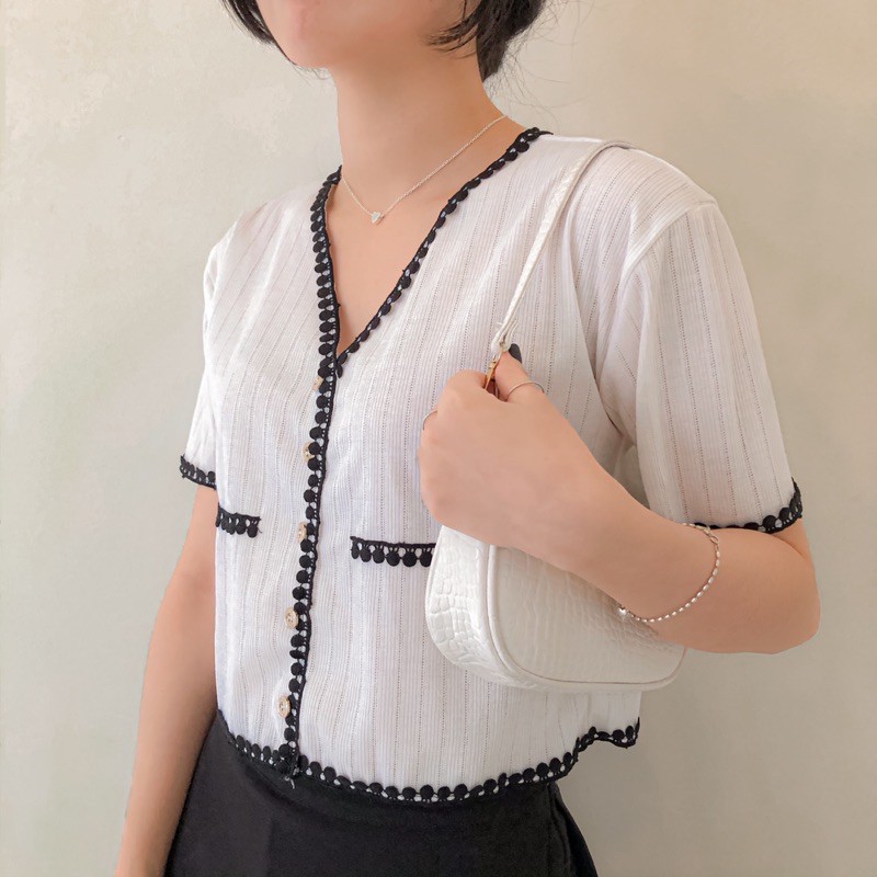 [Mã 151FASHIONSALE1 giảm 10K đơn 50K] Áo croptop kiểu form suông chanh sảẢnh thật 100%