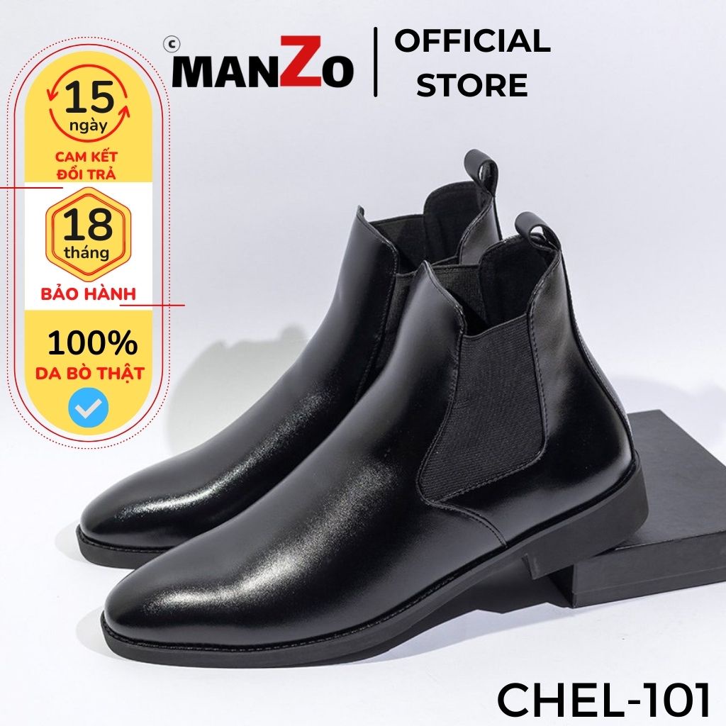 Giày Chelsea Boots cổ cao cho nam - Da bò thật 100% bảo hành 12 tháng - MANZO CHEL 101 - Manzo Store