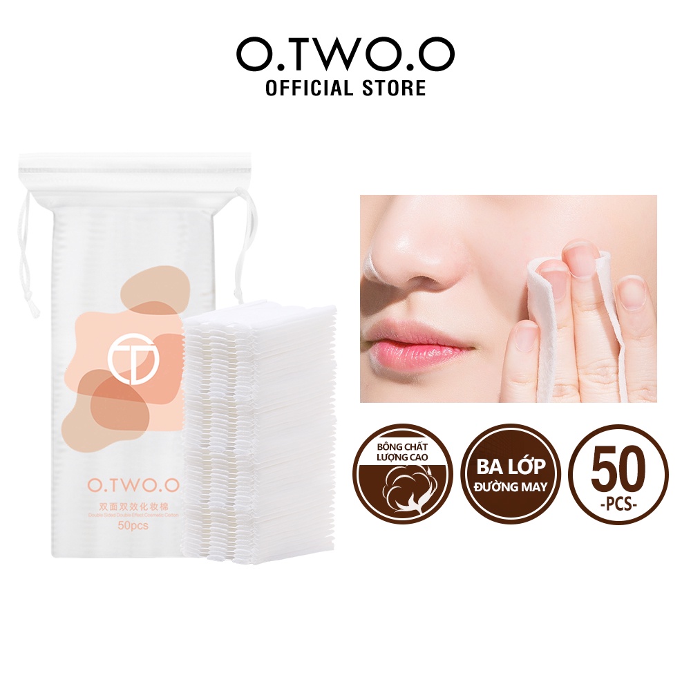 Tẩy trang O.TWO.O 100% chất liệu cotton bông 50 miếng 50g