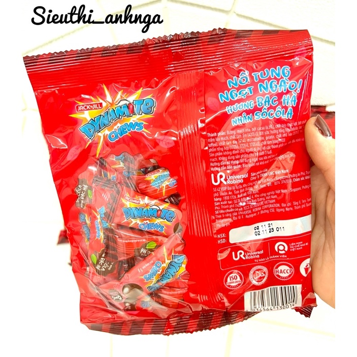 Kẹo Socola 3 Viên Dynamite Chews Hương bạc hà/Dâu Cam