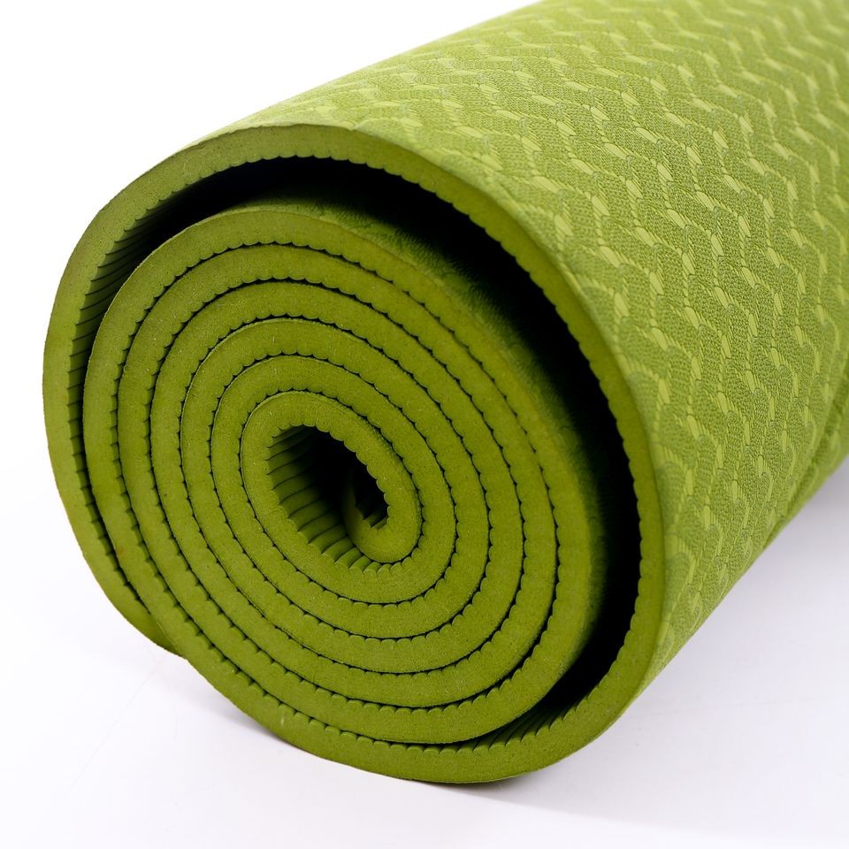Combo Thảm yoga 1 lớp chống thấm nước không mùi kèm 2 viên gạch yoga hoa văn hỗ trợ luyện tập tại nhà