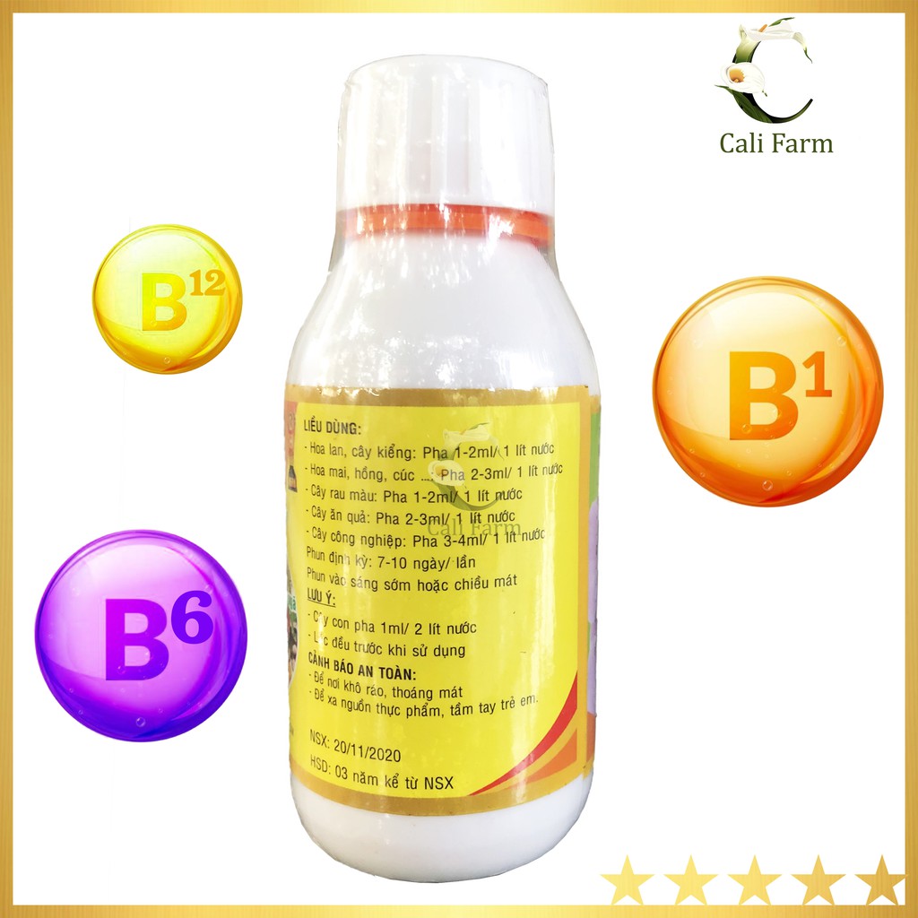 Phân Bón VITAMIN 3B chứa 3 loại vitamin B1-B6-B12 rất tốt cho Lan, Hoa Kiểng 100ml