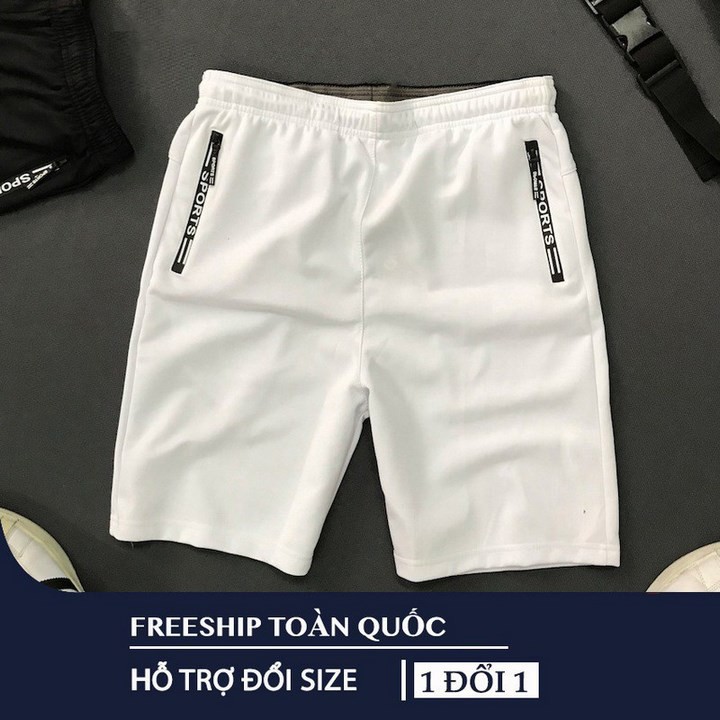 Quần short❤️FREESHIP ❤Quần thể thao 2 túi kéo khoá vải-Quần thun lạnh dày đẹp cao cấp | BigBuy360 - bigbuy360.vn