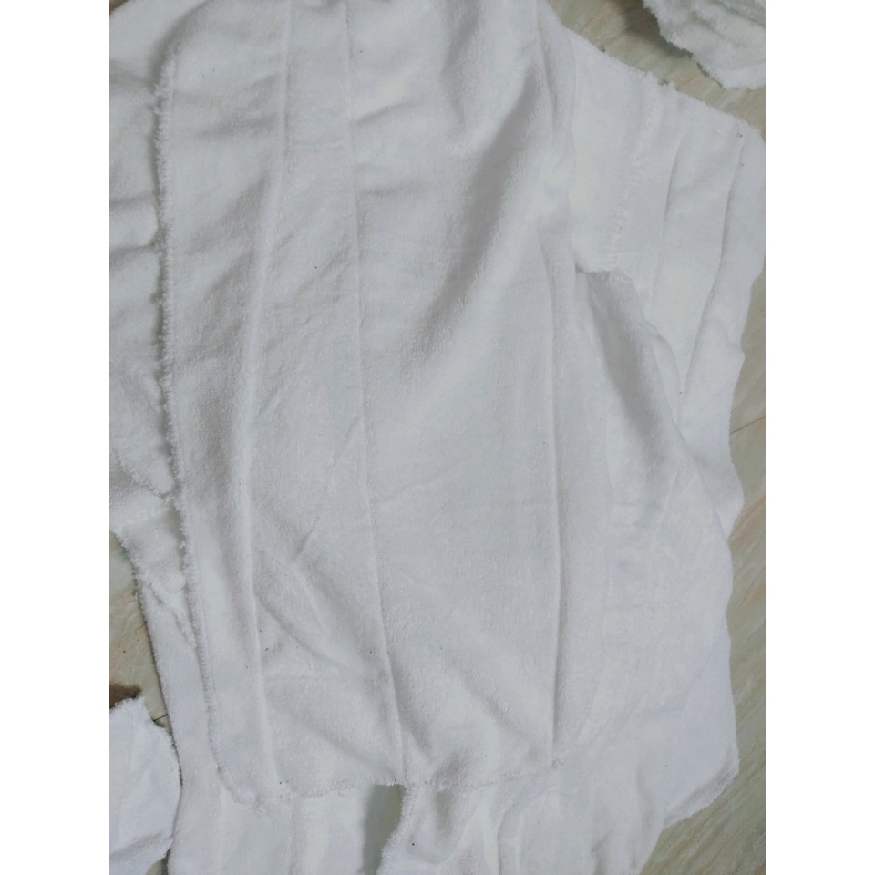 1kg khăn trắng, khăn  lau đa năng ghép miếng siêu thấm hút, không ra bông không phai màu, độ bền cao