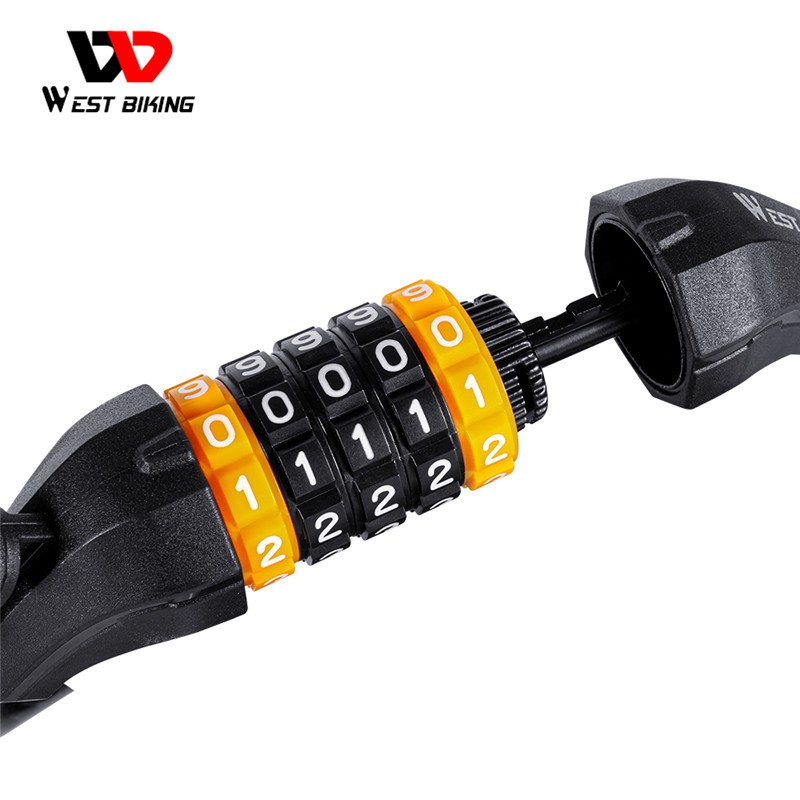 Dây Cáp Khóa WEST BIKING Mật Mã Chống Trộm Dành Cho Xe Đạp/Xe Mô Tô