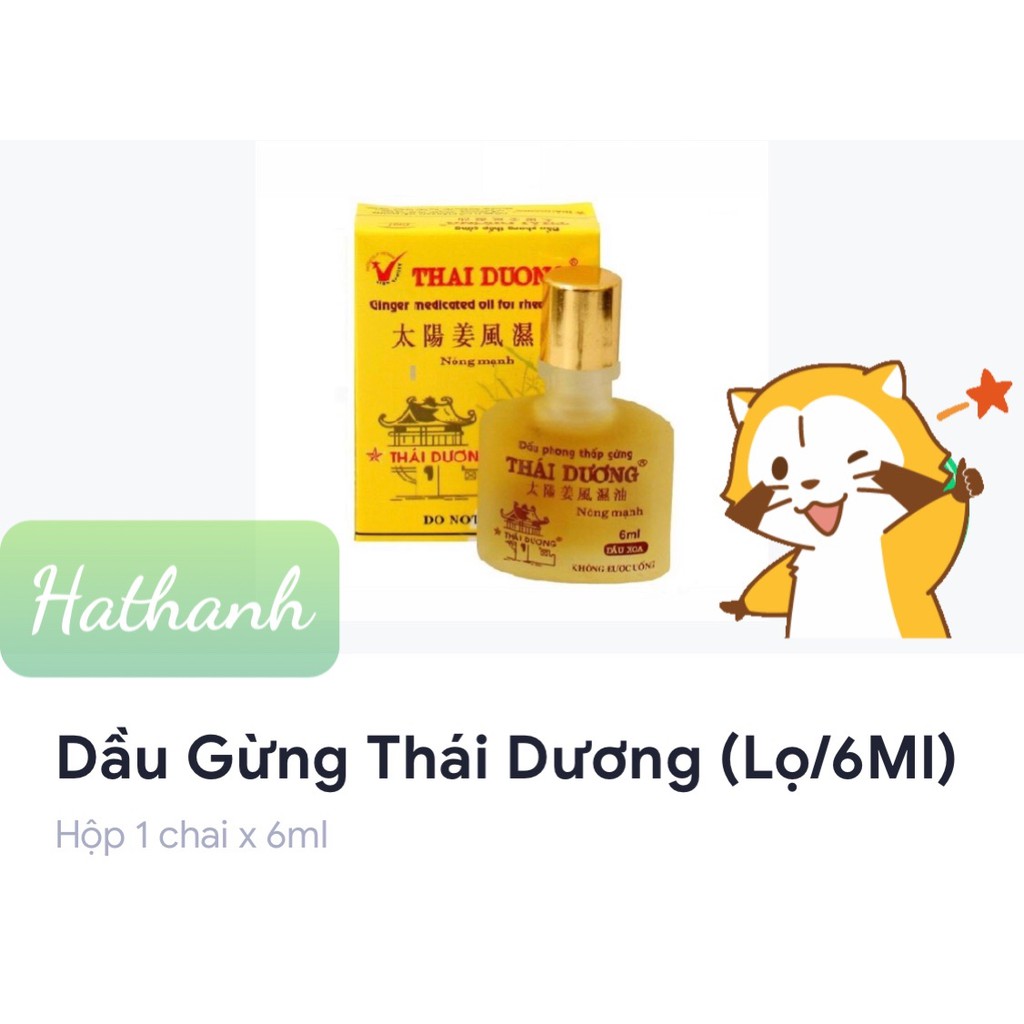 Dầu Gừng Thái Dương chai 6ml