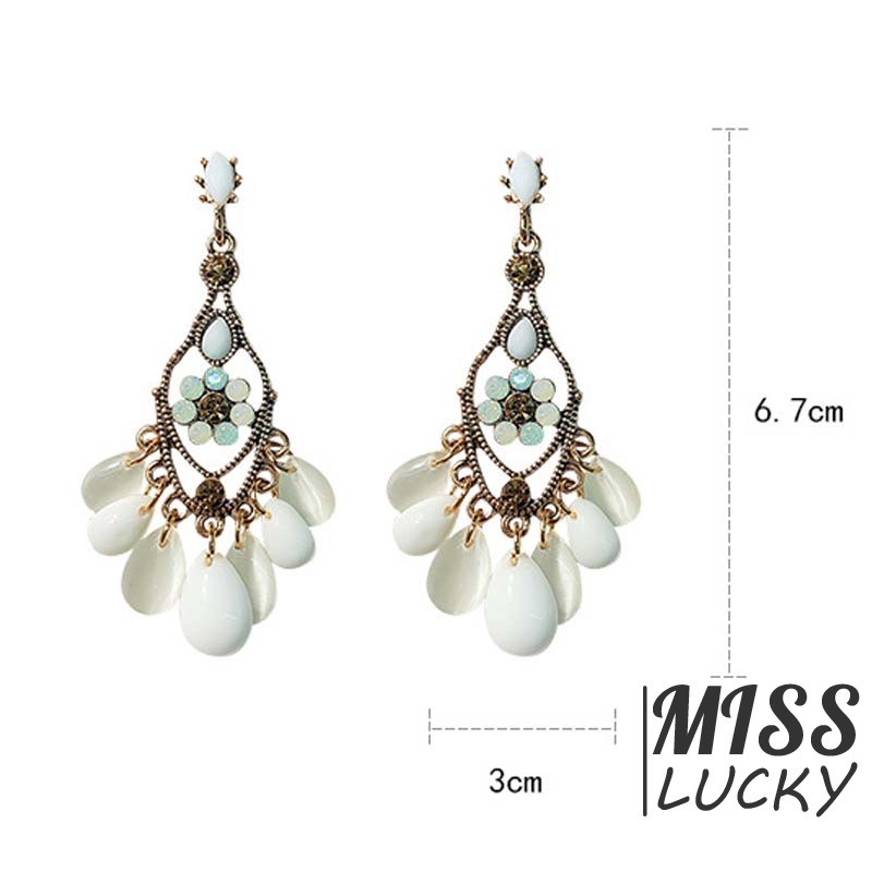 Khuyên tai nữ kiểu dáng retro thời trang phong cách Hàn Quốc