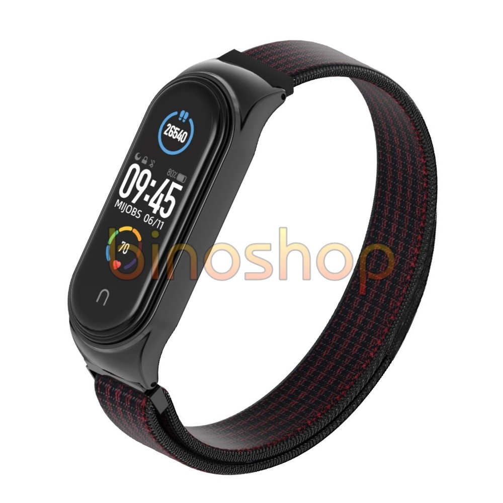 Dây đeo miband 4, miband 3 nylon viền cong CS chính hãng MIJOBS, dây đeo thay thế mi band 4, mi band 3 nylon MIJOBS