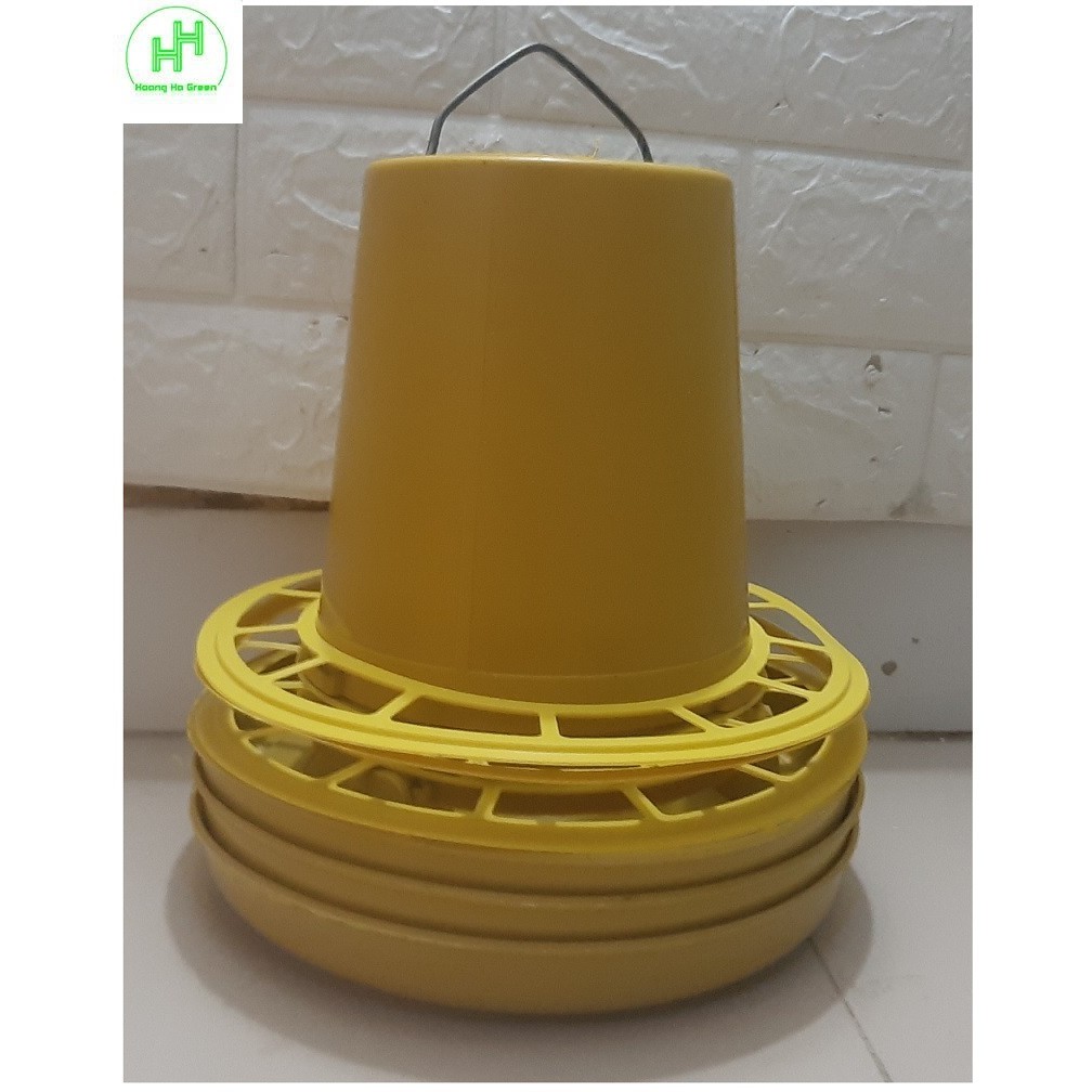 3 Máng ăn trung liền vành LR Số 2 Cho Gia Cầm (Gà, Vịt, Ngan, Ngỗng, Chim....) Chia ô, Kích Thước 22,22,18Cm
