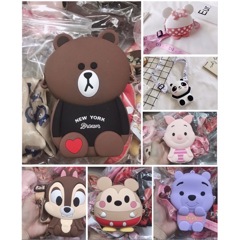 Túi đeo chéo silicon hình thú dễ thương