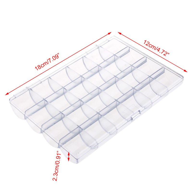 10MK 24 Grids Transparent Jewelry Bead Ring Earring Storage Box Acrylic Container New