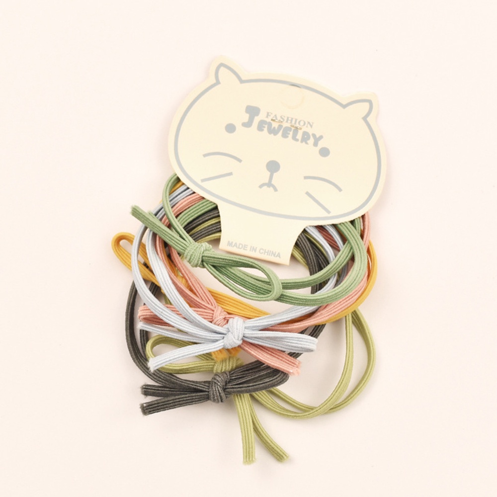 Set 6 dây cột tóc co giãn thắt nơ đơn giản dành cho nữ