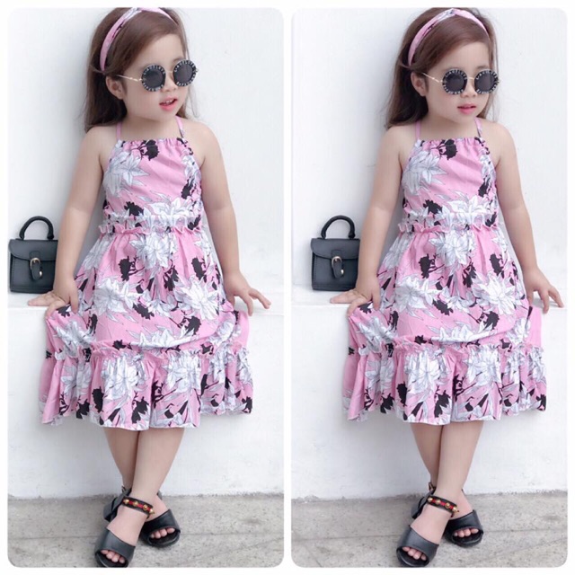 Váy lanh lụa cho bé gái