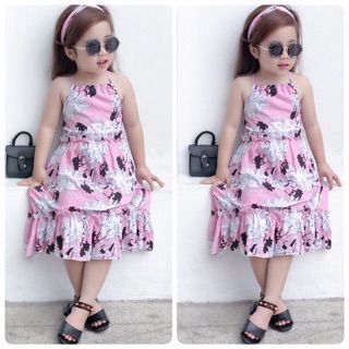 Váy lanh lụa cho bé gái