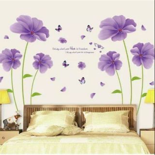 Decal dán tường hoa tigon có keo sẵn