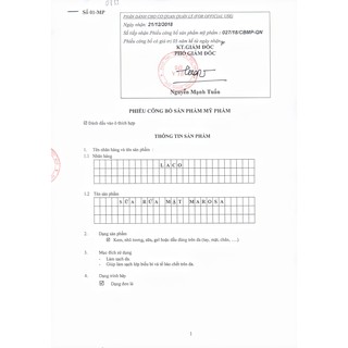 Gói test sữa rửa mặt Marosa laco
