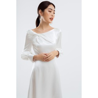 ĐẦM LỤA XẾP CỔ NƠ EDINI
