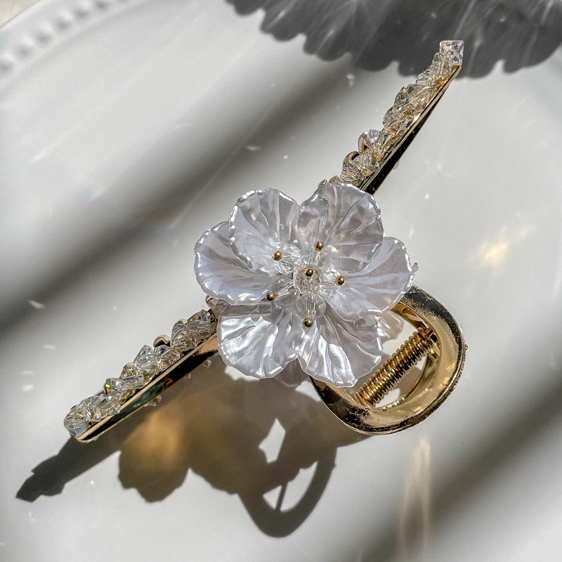 Kẹp Tóc Kim Loại Hình Hoa Và Cá Mập Đơn Giản Phong Cách Hàn Quốc