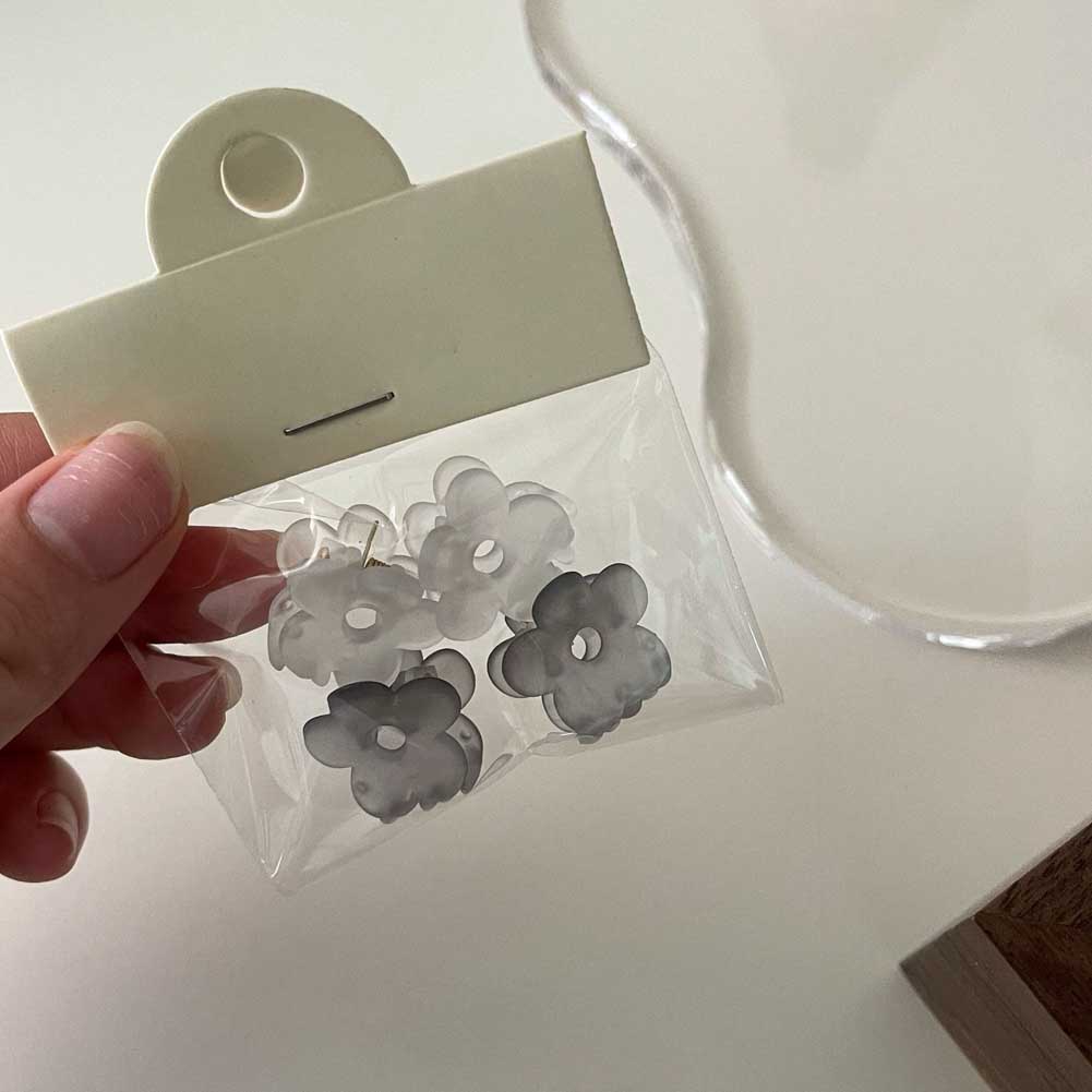 Kẹp Tóc Nhựa Nhám Hình Hoa Mini Dễ Thương Mới