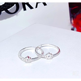 Nhẫn bạc nữ mặt đá hình vương miện nhỏ xinh