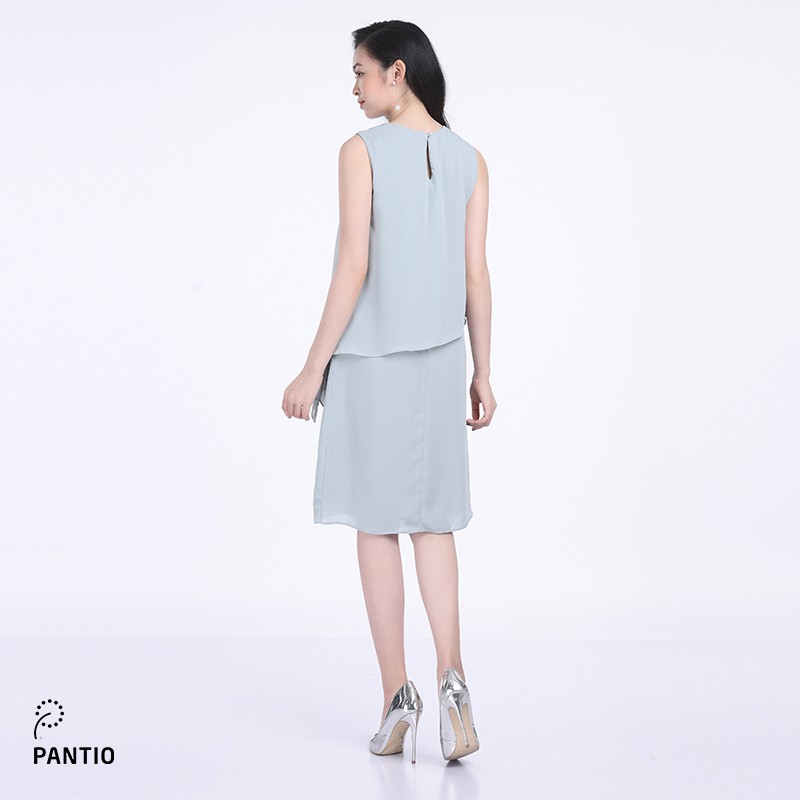 Đầm công sở chất liệu Chiffon, dáng suông không tay - FDC32525 - PANTIO