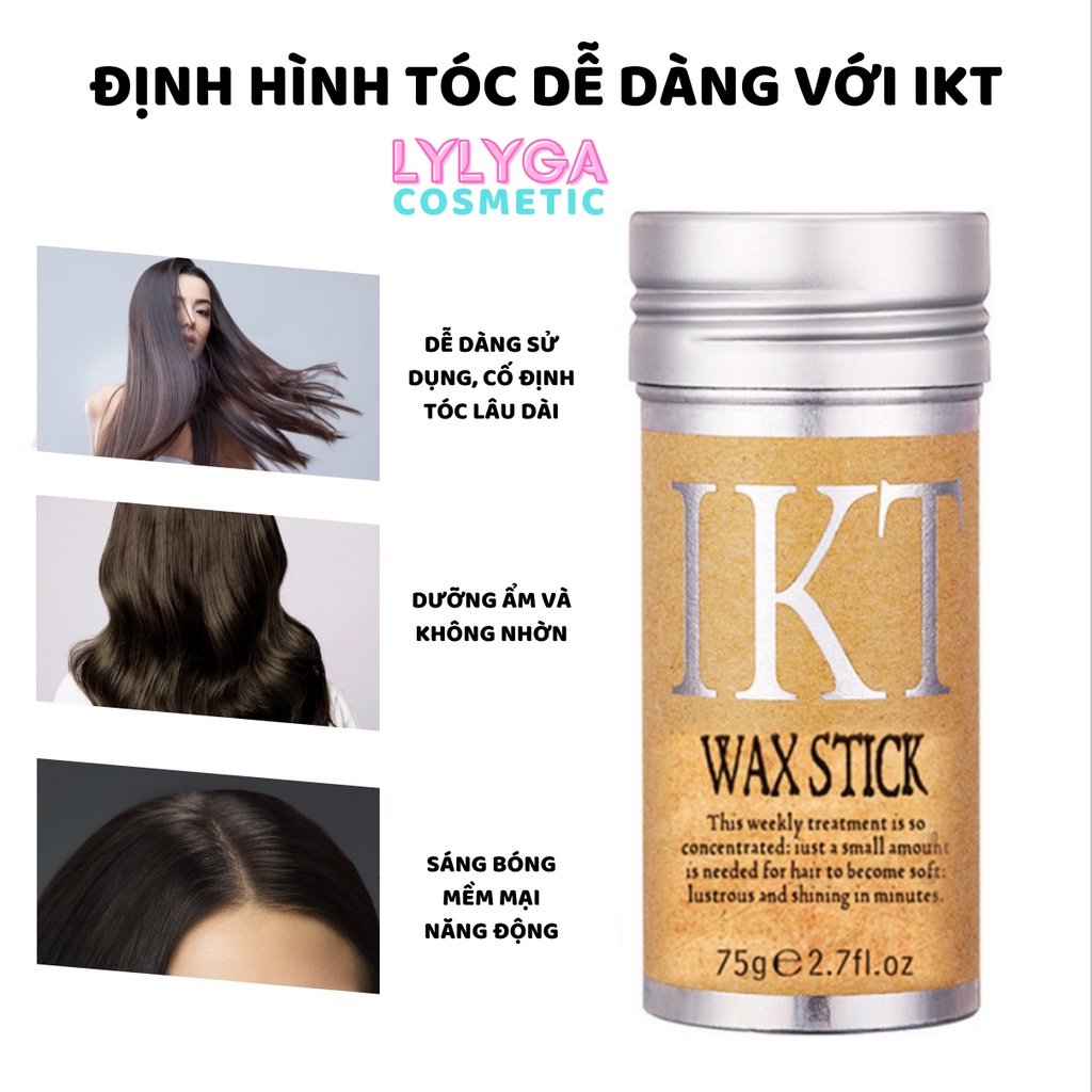 Sáp vuốt tóc Nữ IKT Wax Stick 75g dạng thỏi giữ nếp tóc con keo tạo kiểu tóc nữ tóc trẻ em mềm và dưỡng ẩm SA04