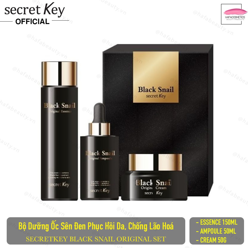 Set Dưỡng Ẩm, Phục Hồi Da, Chống Lão Hoá Từ Ốc Sen Đen Secret Key Black Snail Original Set - HAFA COSMETICS