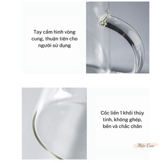 Cốc thủy tinh chia vạch, ly thủy tinh chia vạch kèm nắp gỗ chịu sốc nhiệt, tiện dụng trong gia đình