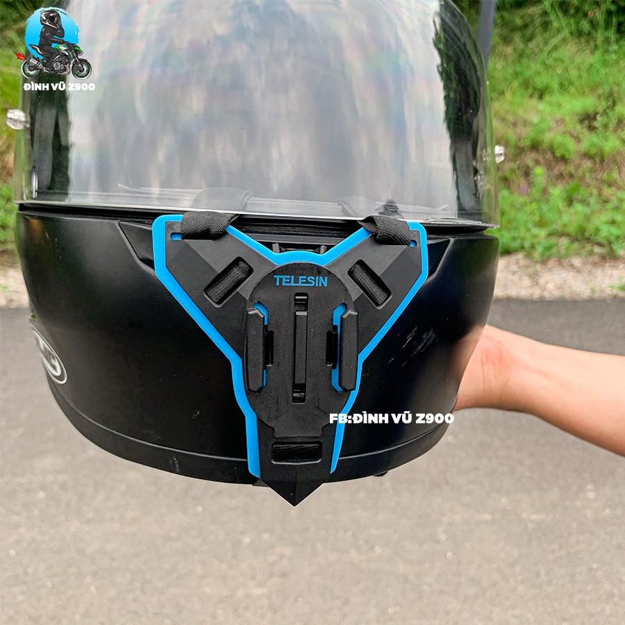 Mount gắn camera hành trình lên cằm mũ fullface hãng TELESIN CAO CẤP (gồm 1 mount + 1 móc chữ J và 1 dây dự phòng)