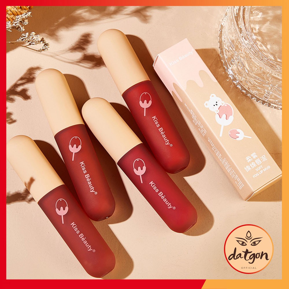 Son kem lì Kiss Beauty, son nội địa 4 màu hot trend, chất son lâu trôi VELVET MATTE MAFFICK cực dễ thương 2021