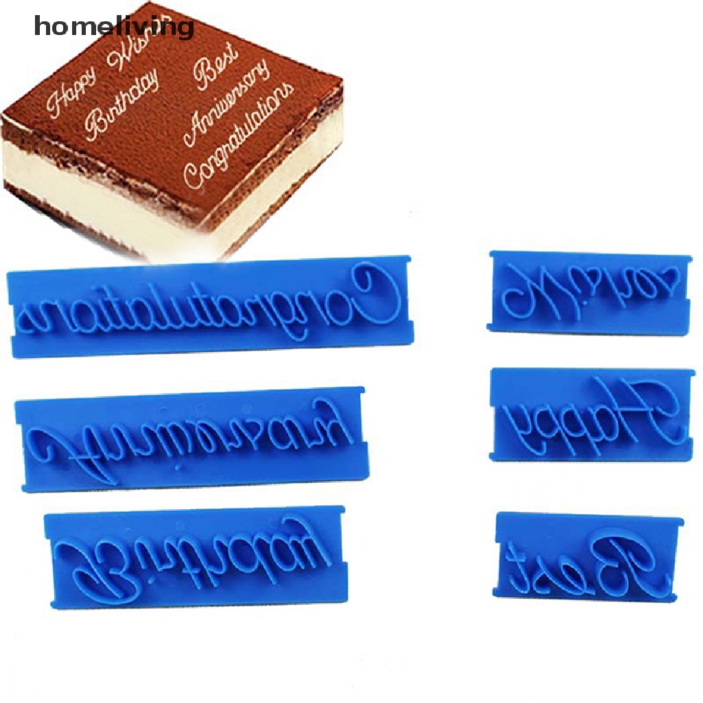 Set 6 Khuôn Nhựa Tạo Chữ Happy Birthday Trang Trí Bánh Kem