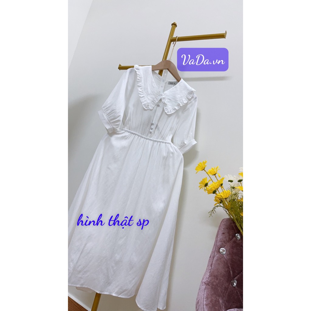 Đầm tiểu thư MẪU MỚI dáng midi cổ viền bèo nhẹ nhàng xinh xắn - Thời Trang VADA (Đ90)