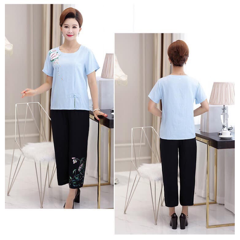 B12574 - Set áo và quần nữ trung tuổi hàng nhập