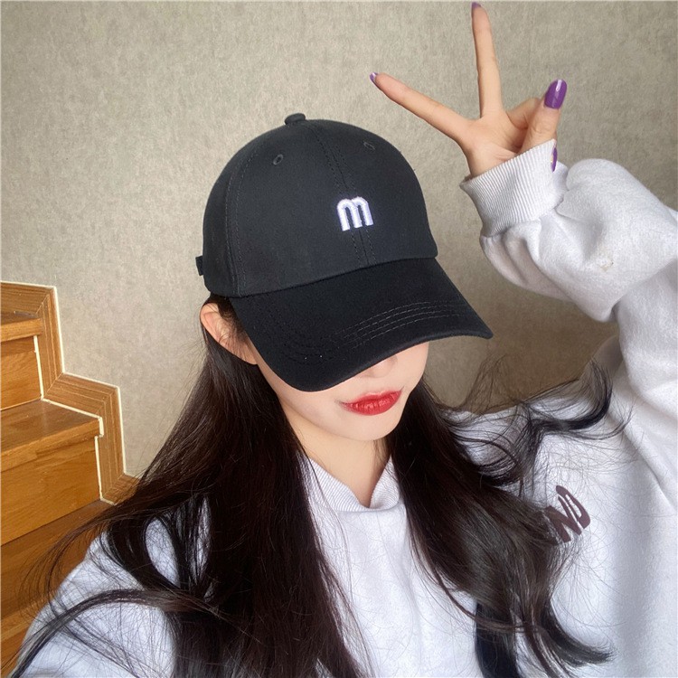 Mũ lưỡi trai , Nón kết thêu chữ M nhiều màu Phong cách Ulzzang form unisex nam nữ M07