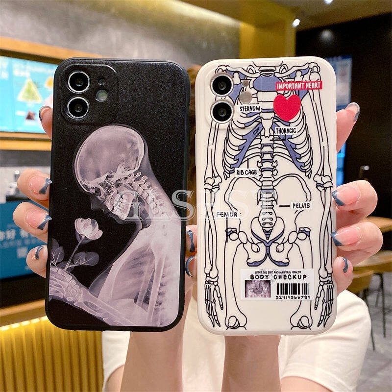 Ốp Điện Thoại TPU Silicon Mềm Hình Bộ Xương Thời Trang Cho iPhone 13 11 12 Pro Max X XS XR XSMAX 8 7 6 6S Plus 13 12 Mini