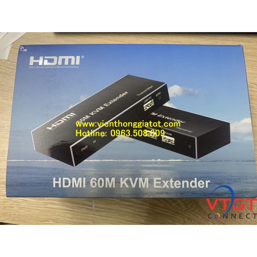 Bộ khuếch đại tín hiệu HDMI 60m qua dây mạng có USB Full HD 1080p