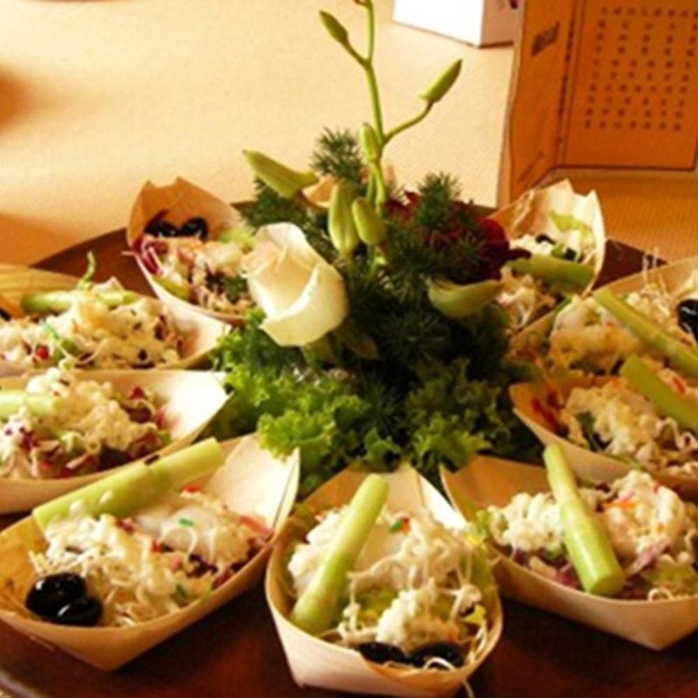 Set 50 đĩa giấy gỗ đựng sushi dùng 1 lần tiện lợi chuyên dùng cho gia đình
