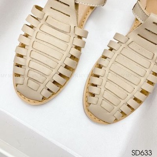SD633 Sandal bệt da lì đan rọ