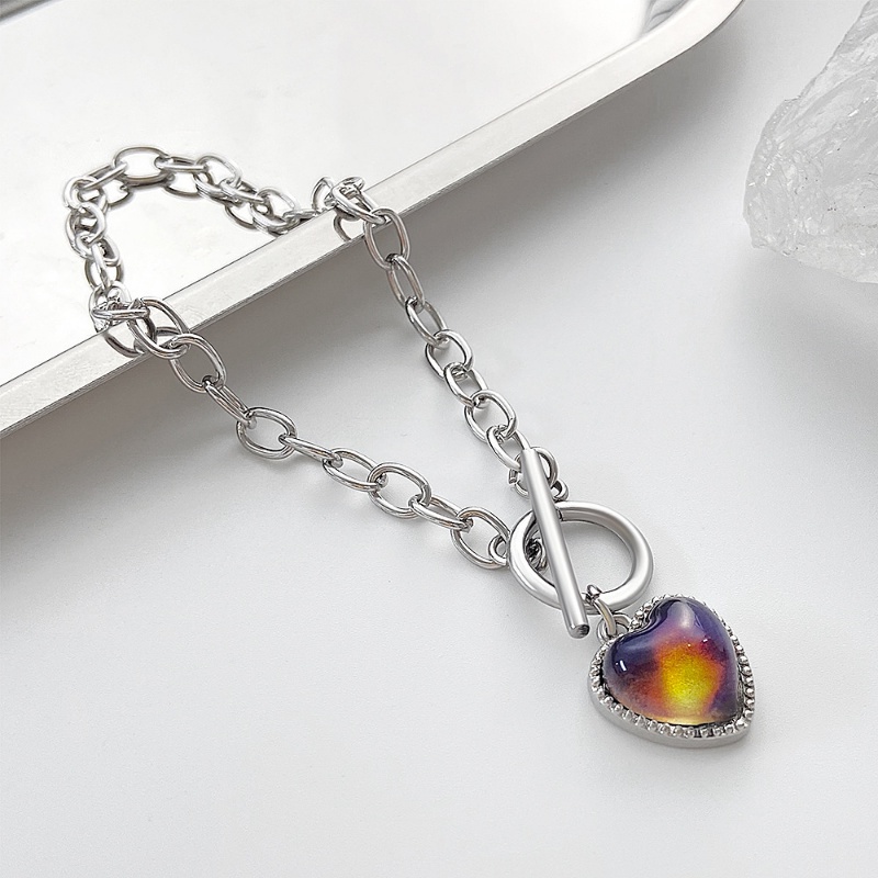 Vòng Tay Mặt Trái Tim Thay Đổi Màu Sắc Theo Nhiệt Độ Bằng Hợp Kim Thời Trang Cho Nữ